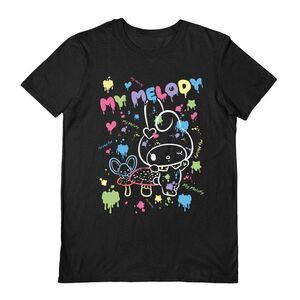 My Melody Unisex Adult Paint T-Shirt / Black